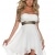 4081 Fashion4Young Damen Vokuhila Cocktailkleid Mini kleid dress verfügbar in 4 Farben Gr. 36/38 (36/38, Weiß) -