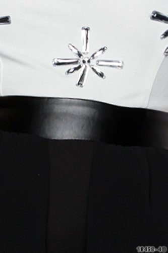 4337 Fashion4Young Damen Träger-Schößchen-Minikleid Kleid dress verfügbar in 3 Farben 2 Größen (M = 38, Weiß Schwarz) - 6