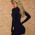 4968 Damen Langarm-Minikleid aus Strick Pullover dress Kleid verfügbar in 2 Größen und in 6 Farben (S/M 36 38, Dunkelblau) - 4