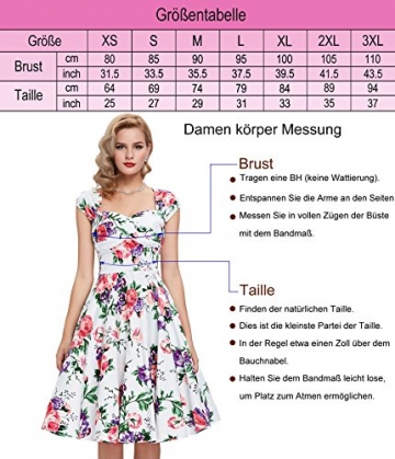 50er jahre kleid abschlussballkleid baumwolle faltenrock sommerkleid petticoat kleid Größe L CL6086-21 - 