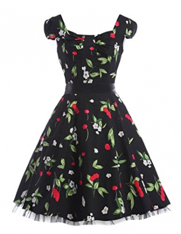 50er jahre rockabilly kleid damenkleider knielang schwingen pinup swing kleid petticoat kleid XL -