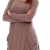 65-14 Tunika Longshirt Damen Minikleid Longshirt Kleid mit Taschen capuccino langarm 2XL - 2