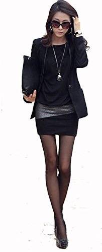 95-31 Mississhop Damen Minikleid festlich glitzer Kleid Pulli Tunika Cappuccino L - 4