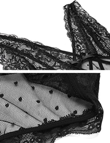 ADOME Body Dessous V-Ausschnitt Reizwäsche Erotic Damen Lingerie Spitzen Bodysuit - 7
