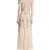 Adrianna Papell Damen Kleid Floral Beaded Godet, Maxi, Gr. 32 (Herstellergröße:Size 6), Beige (Taupe/Pink) - 2