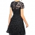 AIYUE Damen Rundhalsausschnitt Business Schick Spitzenkleid Kurzarm Knielang Sommerkleid Europa Stil Mini kleid Cocktailkleid Partykleid Abendkleid - 