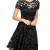 AIYUE Damen Rundhalsausschnitt Business Schick Spitzenkleid Kurzarm Knielang Sommerkleid Europa Stil Mini kleid Cocktailkleid Partykleid Abendkleid -