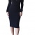 ALAIX Damen Kleid figurbetontes Kleid elastisches und schlankes Party Midi Kleid Schwarz-XL -