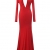 Angelababy LYQ005 Langarm Tief V-ausschnitt Abendkleider Ballkelider Partykleider neu (S, Rot) -