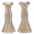 Arrowhunt Damen Elegant Schlank Einfarbig Lange Rundkragen Kurzarm Rückenfrei Pailletten Party Kleider - 