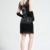 BABEYOND Damen Kleid Retro 1920er Stil Flapper Kleider mit Zwei Schichten Troddel V Ausschnitt Great Gatsby Motto Party Kleider Damen Kostüm Kleid (Schwarz, XXL) - 6