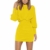 Beikoard Damen Kleider Bürodame Kleider Sexy O-Neck Business BallkleidLangarm Mini Kleider Volltonfarbe Rückenfreies Gesäßkleid - 1