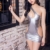 Bekleidung & Schuhe Für Modepuppen Kostüme Für Erwachsene Sexy Frauen Hollow Out Mikrokleid Shiny Gloss Pole Dance Mini Kleid Latex Sexy Fantasy Erotic Wear-Silver_One_Size - 3