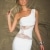 Blansdi Fashion One-Shoulder Spitze Minikleid Super Edel Kleid Applikation Mit diesem Kleid stehen Sie im Mittlepunkt Robe Dress Wei? NEW BRANDED - 
