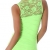 B&X Damen Minikleid einfarbig mit Stickerei & Spitze, neongrün Größe 32 34 36 - 
