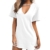 Cindeyar Damen Casual Sommerkleid Minikleid Lose V-Ausschnitt T Shirt Kleid Strandkleid Blusenkleid Kurze Partykleid (Weiß, L) - 1