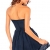 Damen Kleid Skater Kleid Bandeau Minikleid aus Tüll und Spitze mit Unterrock Einheitsgröse S-L (Blau) - 2