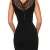 Damen KouCla Feinstrick Kleid mit Spitze und Reißverschluss in schwarz, Größe 34-38 - 2