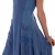 Damen Leinen Kleid ärmellos mit schönen Details (L = 38, Jeans Blau) - 