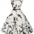 Damen rockabilly kleid 50er jahre kleid Blumenmuster festliche kleider Sommerkleid knielang M - 
