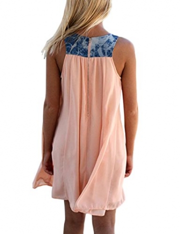Damen Sommerkleid A-Linie Kurz Ärmellos Elegant Strandkleider Kleid Rock Partykleid Cocktaikleid (m) - 