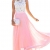 Damen Sommerkleid Lang Chiffon High Waist Sleeveless Beach Kleid Lace Partykleid Elegant Strand Spitze Maxikleid (XXL, Rosa) -