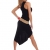 Damen Vokuhila Shirt-Kleid Minikleid Midikleid Trägerkleid Strandkleid Sommerkleid 34-36 (S-M) schwarz - 2
