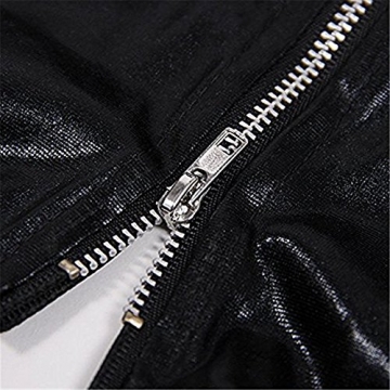 Damen Wetlook Minikleid Rückenfrei Lackleder Minikleid Kunstleder Dessous Schleuder Clubwear Clubbing Partykleid - 