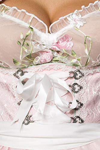 Dirndline Damen Mini-Brokat-Dirndl inkl Spitzenbluse M - 4