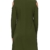DKBAYA T-Shirt Kleid Baumwolle Casual Lose Knielang Damen A Linie Kleider Schulterfrei Minikleid mit Langarm V-Ausschintt grün Large - 6