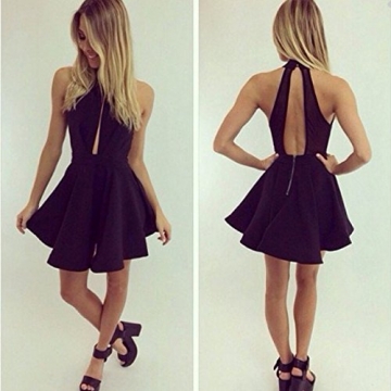 DP Design® Mini Kleid Schwarz Kleid Sexy Ausschnitt Hohe Qualität - 