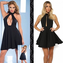 DP Design® Mini Kleid Schwarz Kleid Sexy Ausschnitt Hohe Qualität -
