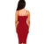 DRESHOW Damen Sexy Deep V-Ausschnitt Ärmelloses Spaghetti-Armband Bodycon Wrap Kleid Vorne Schlitzbandage Midi Club Kleid - 3