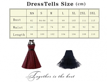 Dresstells Neckholder Rockabilly 50er Polka Dots Punkte 1950er Kleid Petticoat Faltenrock Black Small White Dot M - 