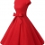 Dressystar Damen Vintage 50er Cap Sleeves Dot Einfarbig Rockabilly Swing Kleider S Rot - 