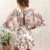 ECOWISH Damen Kleider V-Ausschnitt Sommerkleid Blumen Mini Strandkleid Boho Rüschen Fledermausärmel Freizeitkleider Rosa S - 5