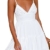 ECOWISH V Ausschnitt Kleid Damen Spitzenkleid Träger Rückenfreies Kleider Sommerkleider Strandkleider Weiß L - 1
