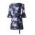 Elecenty Damen V-Ausschnitt Strandkleid Irregulär Sommerkleid Rock Mädchen Blumen Drucken Abendkleider Kleider Frauen Mode Ärmellos Kleid Minikleid Knielang Kleidung (L, Blau) - 4