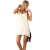 Eliacher Damen Casual Weiß mit Rüschen Beleg Kleid 6178 (S) -