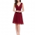 Ever Pretty Doppelt V-Ausschnitt Rueschen an Taille Elfenbein Kurz Damen Party Kleid 44 Rot EP03989BD12 - 