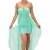 Fashion4Young Damen Vokuhila-Minikleid Kleid Chiffon dress verfügbar in vielen Modelle 3 Größen (M = 38, Türkisgrün) - 2