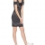 FIND Damen Kleid Cold Shoulder Stripe, Mehrfarbig (Black/White), XX-Large -