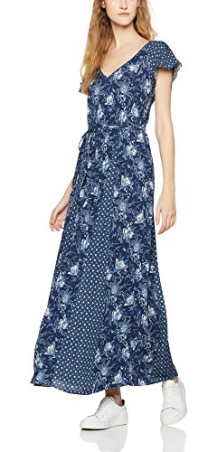 FIND Damen Kleid  Floral Maxi, Blau (Blue), 12 (Herstellergröße: Medium) -