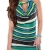 Gestreiftes Neck-Minikleid mit Wasserfall-Ausschnitt M - 1