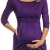 Happy Mama. Damen Umstands-Kleid. Schwangerschafts Tulpenkleid mit Taschen. 252p (Lila, EU 44) -