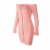 Hffan Damen Herbstkleid Eng Minikleid Elegant Sexy Modisch Langarm Schulterfrei Kurz Wickelkleid Stricken Tube Top Kleid Einfarbig Einfach Bequem Freizeit Minikleid(Rosa,Small) - 3