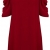 HIMONE Frauen Chiffon Kalte Schulter Trompete-Hülsen-Spaghetti-Bügel-Kleid (40,Rot) - 