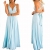 Hippolo Multi-tragen Multi-Seil Cross-Halfter Sexy Bandage Kleid Rock Kleid (S, Azurblau) -