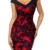 HOMEYEE Damen Elegant V-Ausschnitt Ärmelloses Vintage Rose Floral Cocktailkleid B425(EU 44 = Size XXL,Rot) - 1