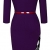 HOMEYEE Damen Ohne Arm Asymmetrische V-Ausschnitt Belted Enges Kleid B290 (EU 36 (Herstellergroesse: S), Violett+Grid- 3/4 Ärmel) - 